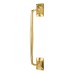 Traditional Heavy Cast Offset Door Pull Handle - Screw Fix - 250mm Centres - Polished Brass