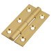 Solid Drawn Butt Cabinet Hinge - 50 x 28 x 1.45mm - Satin Brass - Pair