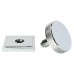 From The Anvil Brompton Round Knurled Centre Door Knob on Square Rose - 90 x 90mm Rose - Pol Chrome