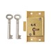 Cut Cupboard Lock - 63 x 38mm - Left Hand - Polished Brass