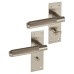 Serozzetta by Carlisle Brass Satin Nickel Knurled Bathroom Door Handle - Varese Range - 130 x 55mm