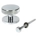 From The Anvil Brompton Round Knurled Centre Door Knob - 90mm Rose - Polished Chrome