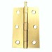 Loose Pin Steel Butt Door Hinge - 75 x 50mm - Polished Brass - Pair
