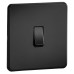 Knightsbridge 10AX 1 Gang 2 Way Screwless Flat Plate Light Switch - Matt Black