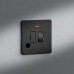 Knightsbridge 13A 1 Gang Screwless Switched Fused Spur with Neon & Flex Outlet - Matt Black