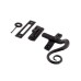 Olde Forge Locking Mortice & Hook Plate Casement Window Fastener - Right Hand - Antique Black Iron