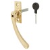 Hampstead Bulb End Locking Espagnolette Window Handle - Right Hand - Polished Brass