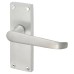Exel Satin Chrome Victorian Straight Latch Door Handle - Short Plate - 118 x 42mm