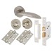 Exel Morgan Bathroom Lock Door Handle on Rose Kit - Satin Nickel