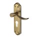 Heritage Brass by M Marcus Antique Brass Scroll Euro Lock Door Handle - Sandown Range - 180 x 48mm