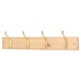 Exel Hat & Coat Hook Rail - 450 x 70 x 15mm - 4 Hooks - Pine Board with Polished Brass Hooks