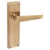 Exel Antique Brass Victorian Straight Latch Door Handle - 155 x 42mm