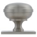 Alexander & Wilks Quantock Cabinet Knob on Square Backplate - 34mm Diameter - Satin Nickel