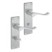 Exel Satin Chrome Budget Scroll Bathroom Door Handle - Mia Range - 153 x 42mm