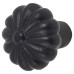 Olde Forge Flower Round Cabinet Knob - 30mm Diameter - Black Iron