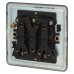 Knightsbridge 10AX 3 Gang 2 Way Screwless Light Switch - Matt Black with Black Rocker