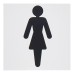 Square Female Toilet Door Sign - 150 x 150mm - White