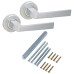 M Marcus Satin Chrome Door Handles on Round Rose - Siloh Range 