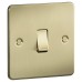 Knightsbridge 10AX 1 Gang Flat Plate Intermediate Light Switch - Brushed Brass