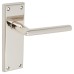 Serozzetta by Carlisle Brass Polished Nickel Latch Door Handle - Dieci Range - 150 x 50mm