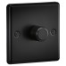 Knightsbridge 5-150W 1 Gang 2 Way Push On/Off Rotary Rounded Intelligent LED Dimmer - Matt Black
