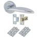Exel Morgan Latch Door Handle on Rose Kit - Polished Chrome