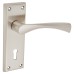 Serozzetta by Carlisle Brass Satin Nickel Keyhole Lock Door Handle - Venti Range - 150 x 50mm
