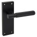 Exel Matt Black Knurled Latch Door Handle - Remi Range - 155 x 55mm
