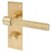 Exel Satin Brass Knurled Bathroom Door Handle - Loxley Range - 150 x 50mm
