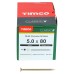 TIMCO Classic Pozi Countersunk Wood Screws - 5.0 x 80mm - Yellow Zinc - Pack of 200