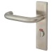 Exel Satin Stainless Steel 19mm Return to Door Bathroom Door Handle - Square - 57mm c/c - LH
