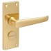 Exel Polished Brass Victorian Straight Privacy Door Handle - Short Plate - 118 x 42mm
