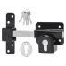 GateMate Locking Long Throw Gate Lock - 50mm Gate Thickness - Double Euro Cylinder - 316 Stainless Steel 
