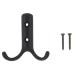 Exel Double Coat Hook - 70 x 56mm - Matt Black