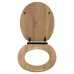 Croydex Ontario Flexi-Fix Soft Close Wooden Toilet Seat with Black Hinges - Teak