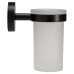 Croydex Epsom Flexi-Fix Frosted Glass Tumbler & Holder - 97 x 67.5 x 107.5mm - Matt Black