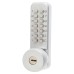 Exel Push Button Code Lock and Tubular Latch with Key Override - Holdback Option - Stainless Steel