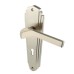 Heritage Brass by M Marcus Satin Nickel Art Deco Keyhole Lock Door Handle - Waldorf Range - 203 x 66mm