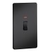 Knightsbridge 45A 2 Gang Screwless Double Pole Cooker Switch with Neon - Matt Black