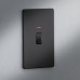 Knightsbridge 45A 2 Gang Screwless Double Pole Cooker Switch with Neon - Matt Black