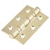 Twin Ball Bearing Grade 7 Butt Fire Door Hinge - 76 x 51 x 2mm - Polished Brass - Pair