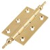 Double Phosphor Finial Butt Door Hinge - 75 x 50 x 2.5mm - Polished Brass - Pair