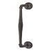 Olde Forge Offset Door Pull Handle - Screw Fix - 243 x 50mm - Antique Black Iron