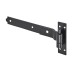 Medium Duty Cranked Hook & Band Gate Hinge Kit with Ring Gate Latch - 300mm - Black