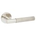 Jigtech Polished Stainless Steel Knurled Door Handles on Round Slim Rose - Schema Teckna Range 