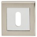 Exel Square Escutcheon - 52 x 52mm - Keyhole - Satin Nickel/Polished Chrome 