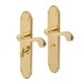 Carlisle Brass Polished Brass Georgian Bathroom Door Handle - Long Plate - Chesham Range - 249 x 50mm