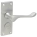 Exel Satin Chrome Victorian Scroll Privacy Door Handle - Short Plate - 118 x 42mm