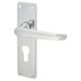 Exel Polished Chrome Victorian Straight Euro Lock Door Handle - 155 x 42mm