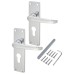 Exel Polished Chrome Victorian Straight Euro Lock Door Handle - 155 x 42mm